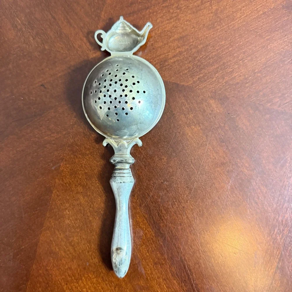 vtg Godinger Silver Plated Flatware ‎ Tea Strainer 53 Pieces floral ornate